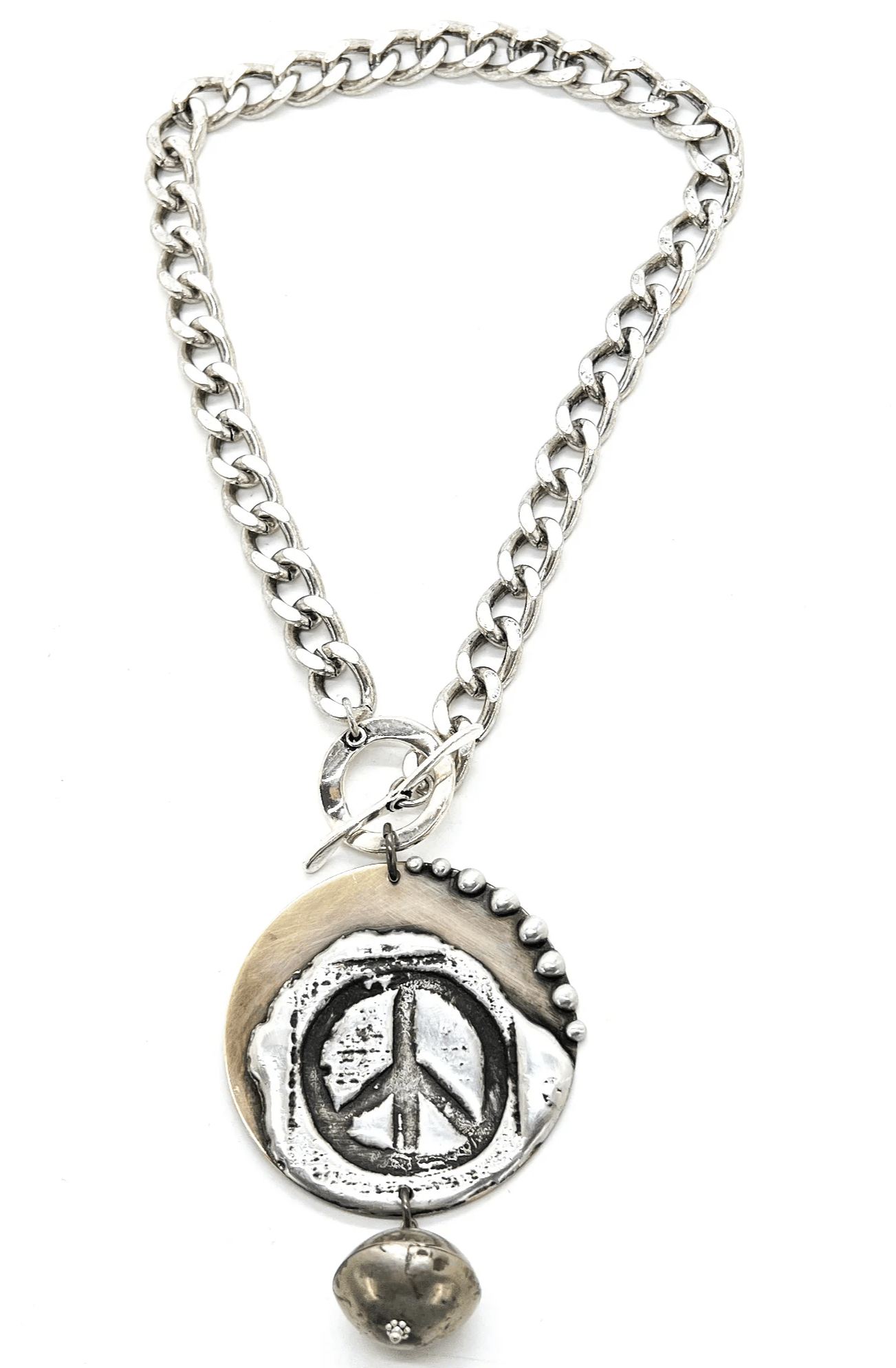 Peace in the Center Chunky Chain Necklace - ivyandlavyboutique Art by Amy