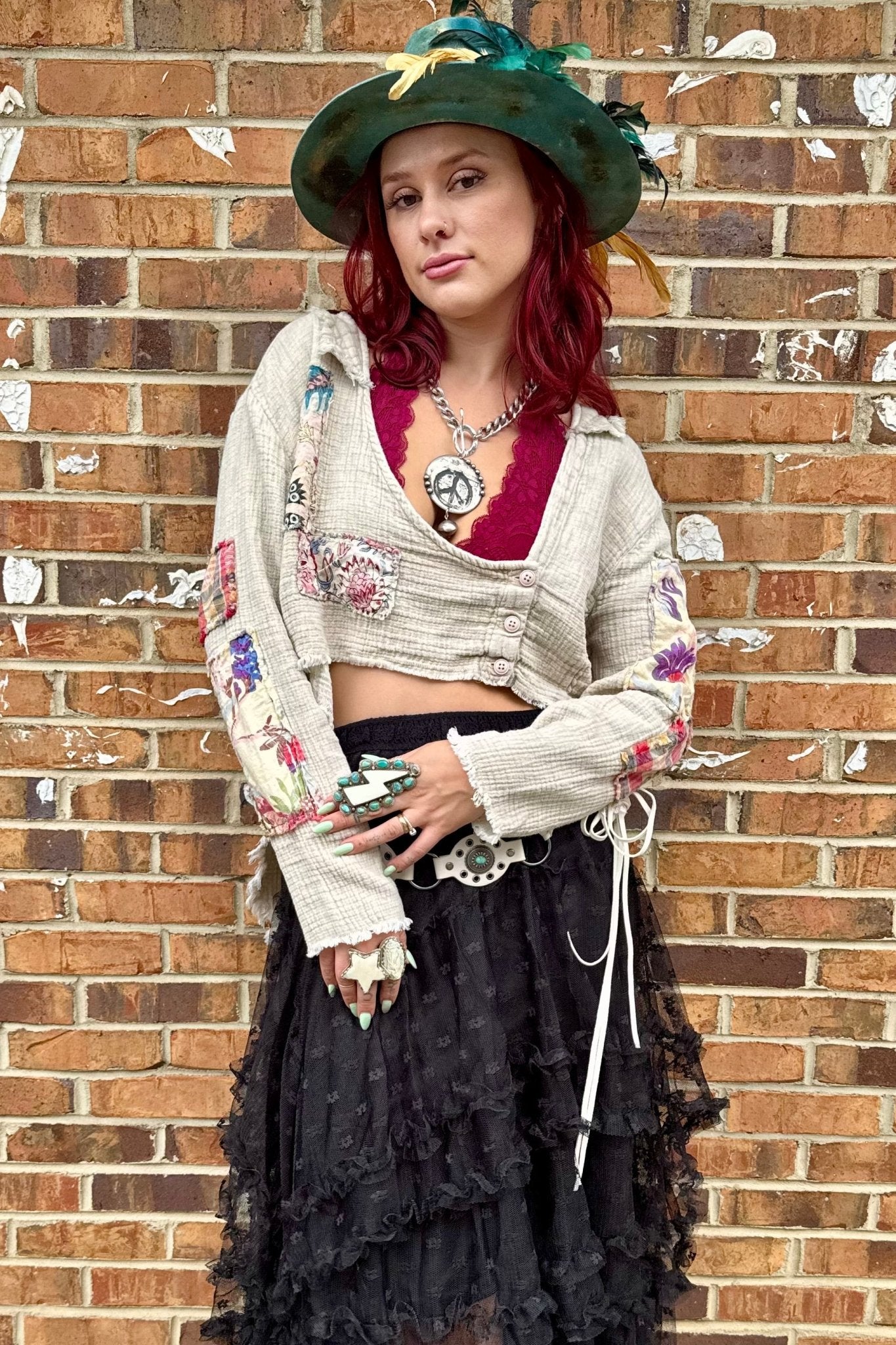 Peace in the Center Chunky Chain Necklace - ivyandlavyboutique Art by Amy