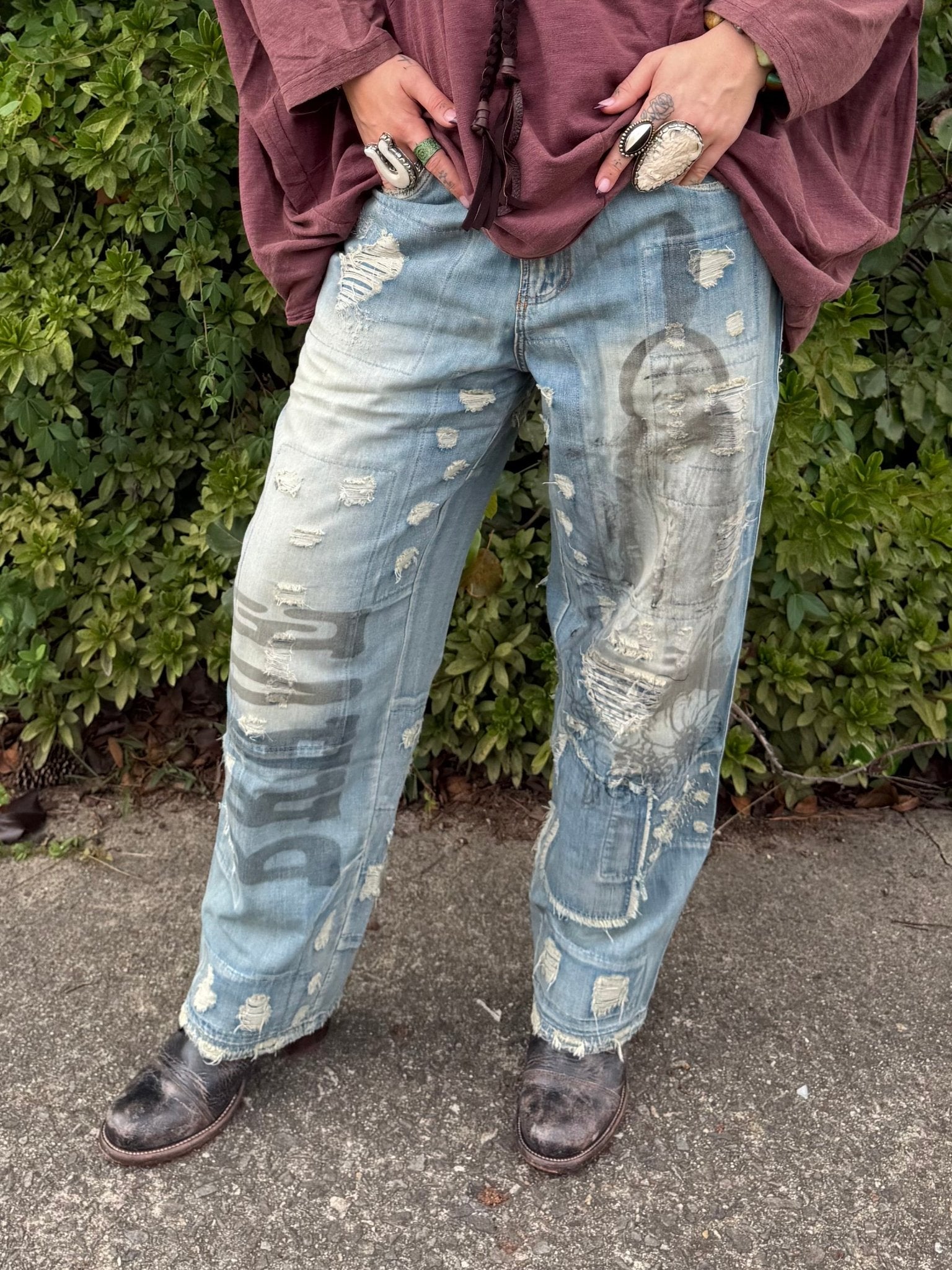 Peace & Love Jeans in Brave Heart - ivyandlavyboutique Jaded Gypsy