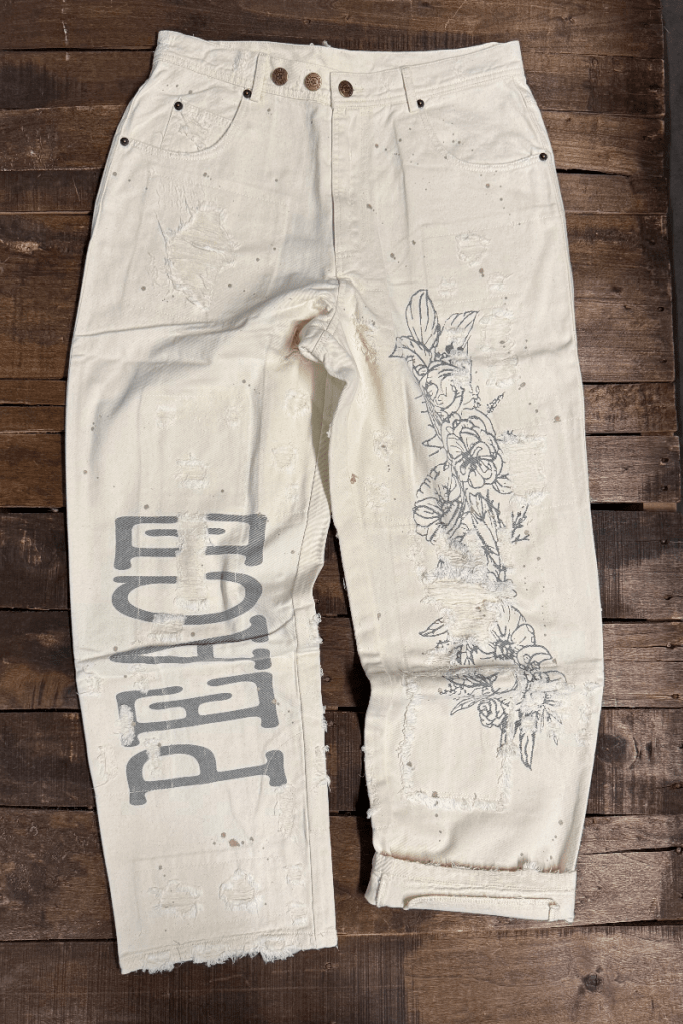 Peace & Love Jeans in Parchment - ivyandlavyboutique Jaded Gypsy