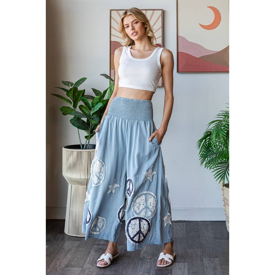 Peace & Star Patchwork Pant - ivyandlavyboutique Oli&Hali