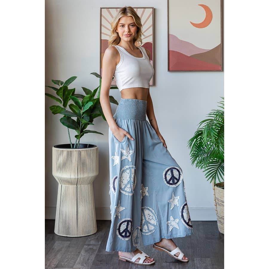 Peace & Star Patchwork Pant - ivyandlavyboutique Oli&Hali
