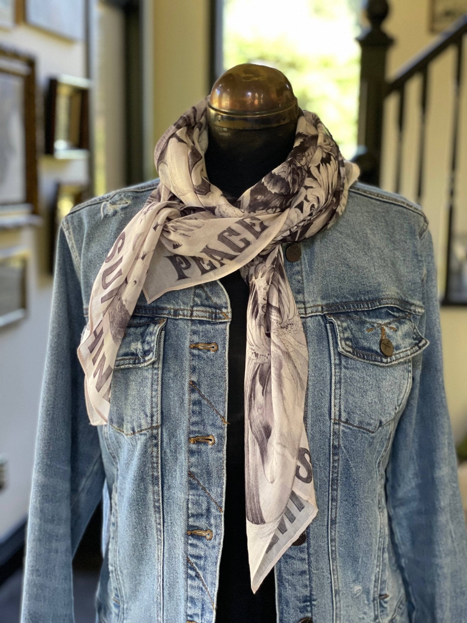 Peace Wine & Sunshine Printed Scarf - ivyandlavyboutique Market of Stars