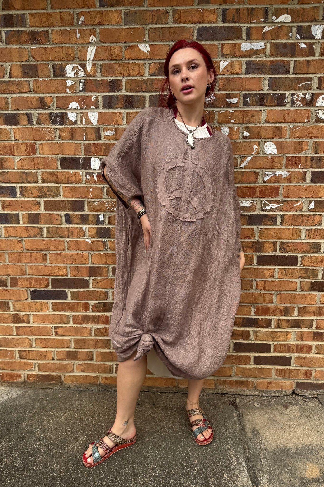 Peaceful Dreams Kaftan Top in Light Chocolate - ivyandlavyboutique Namsar