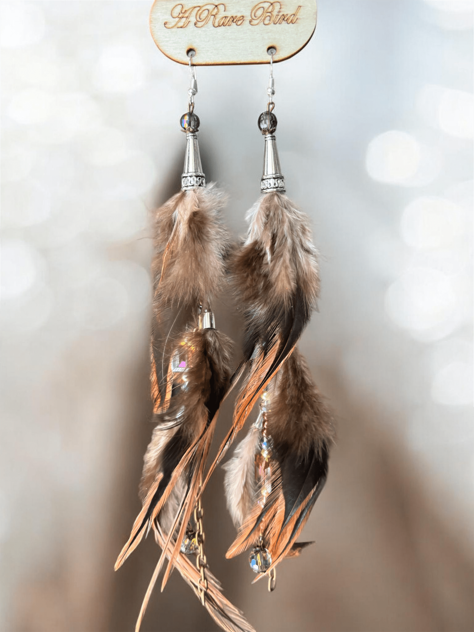 Peachy Tiered Fancy Feather Earrings - ivyandlavyboutique A Rare Bird Shop