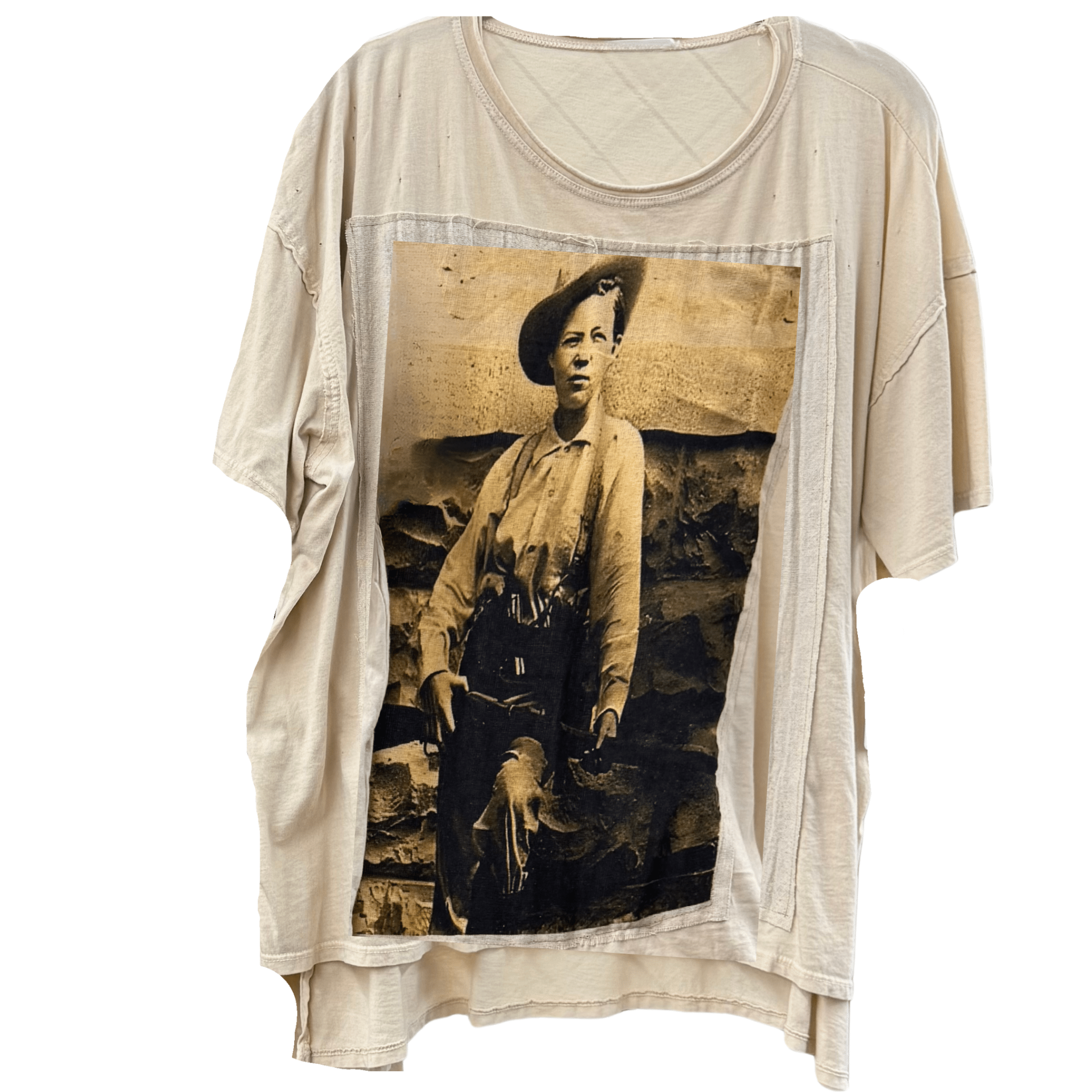 Pearl Heart Oversized Patchwork Tee - ivyandlavyboutique LeParisPetit by I Love Linen