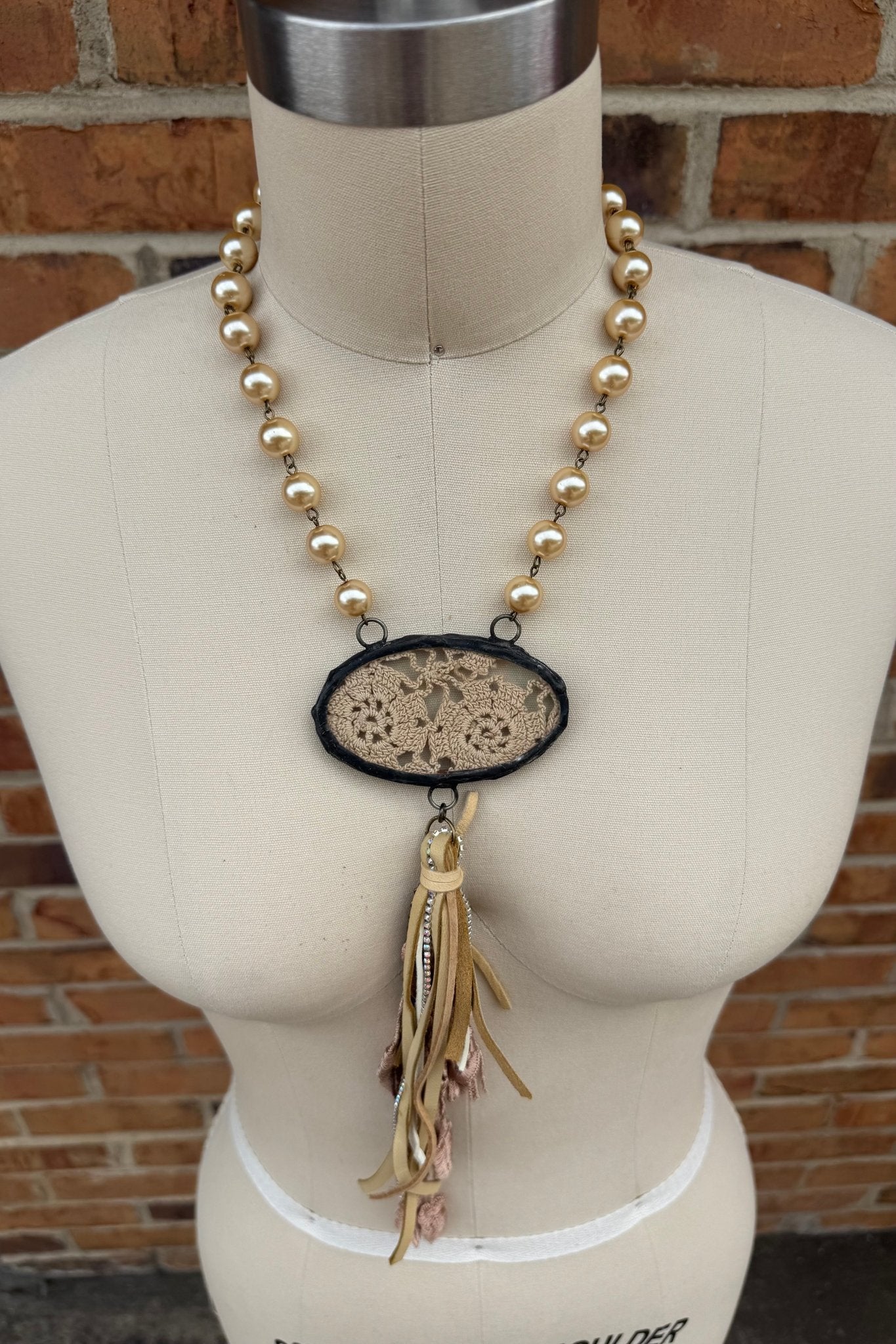 Pearled Lace Boho Necklace - ivyandlavyboutique Gypsy South
