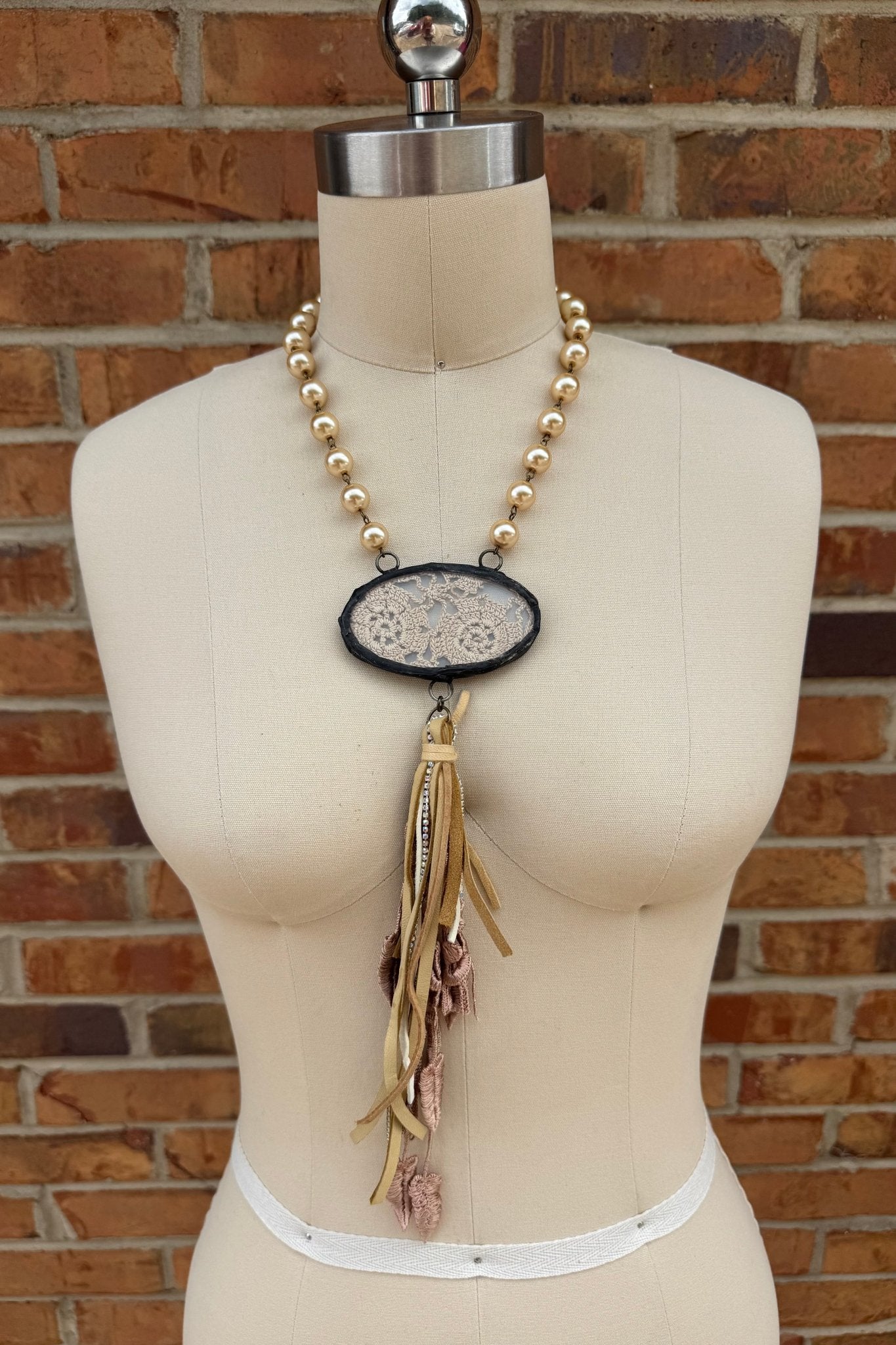 Pearled Lace Boho Necklace - ivyandlavyboutique Gypsy South