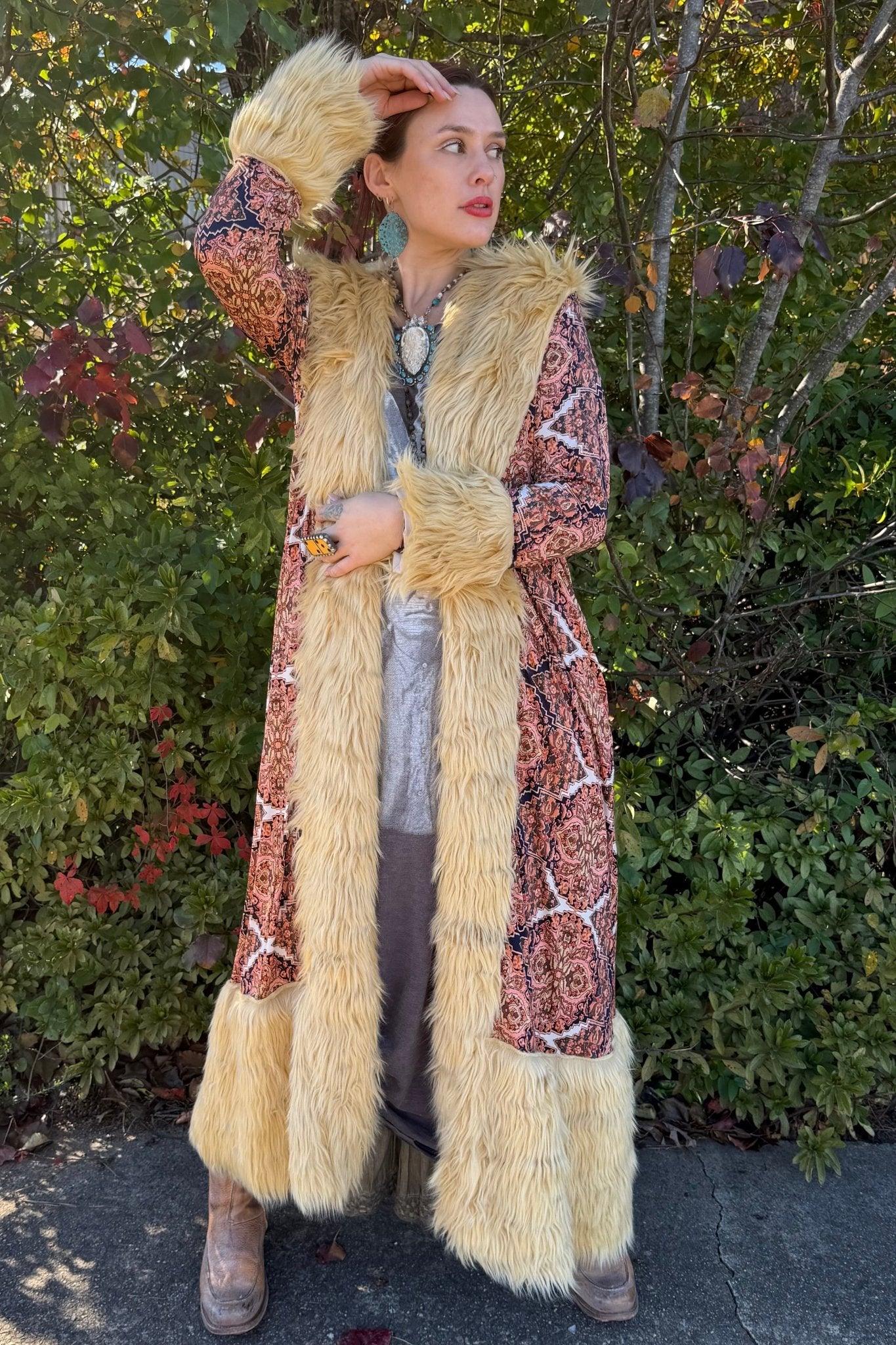 Penny Deluxe Byzantium Faux Fur Jacket - ivyandlavyboutique Jennafer Grace