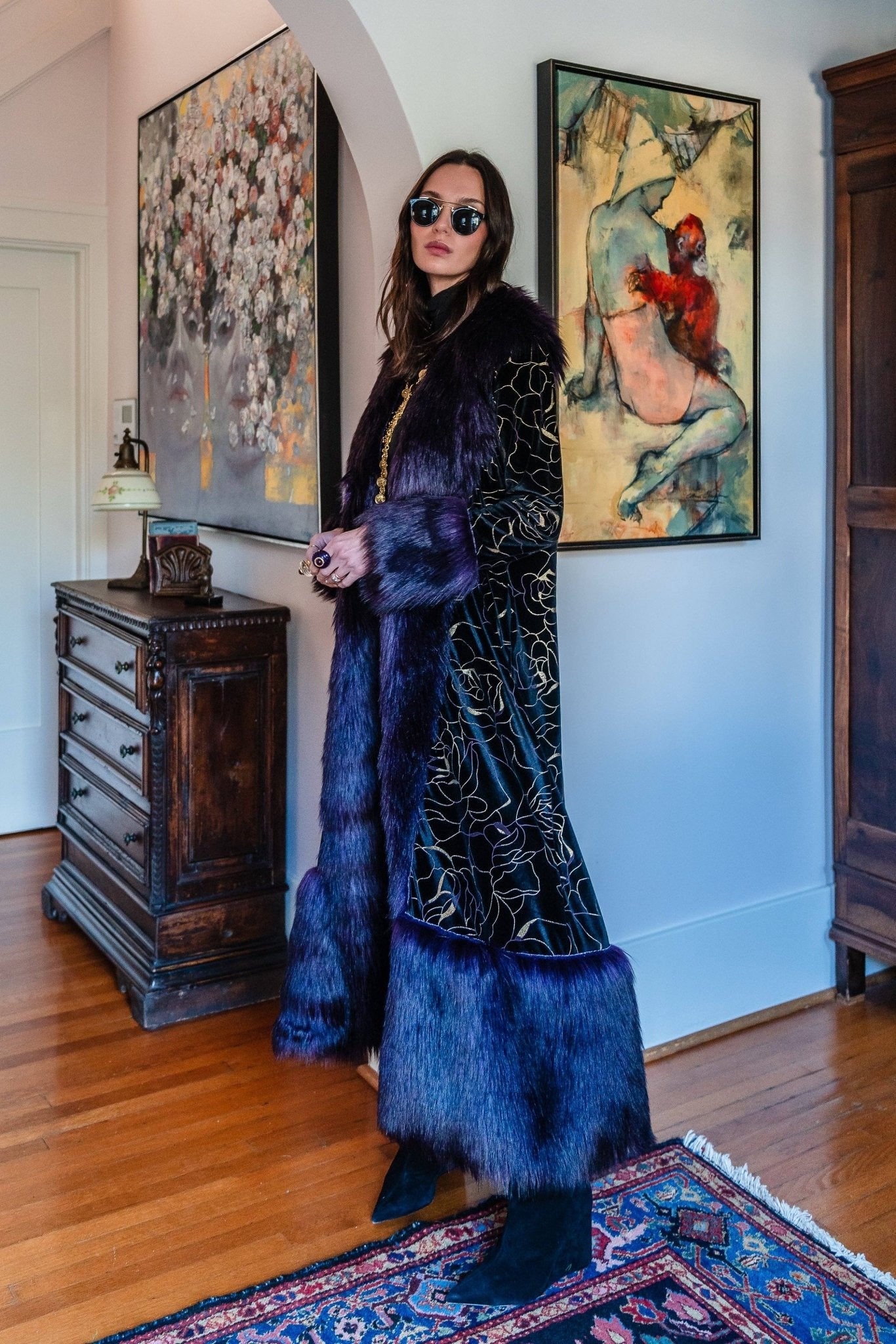 Penny Deluxe Le Lido Velvet Faux Fur Jacket - ivyandlavyboutique Jennafer Grace