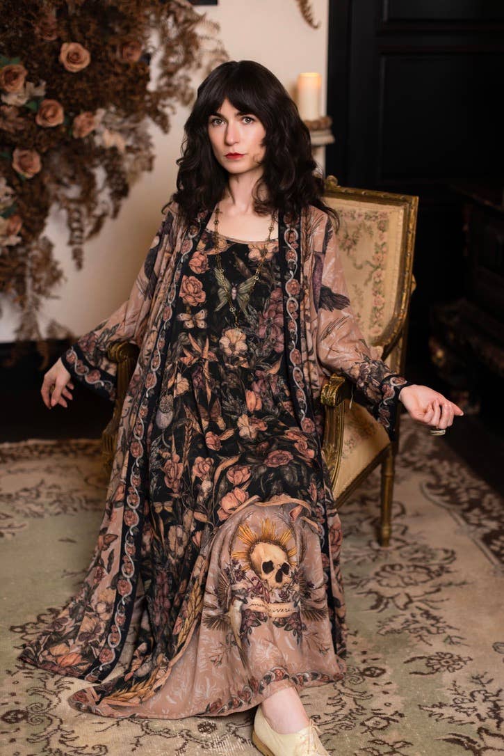 Peorder Ships In November Momento Bohéme Long Maxi Slip Dress w/ Starling & Skull - Boho Wanderlust Boutique Market of Stars (USA)