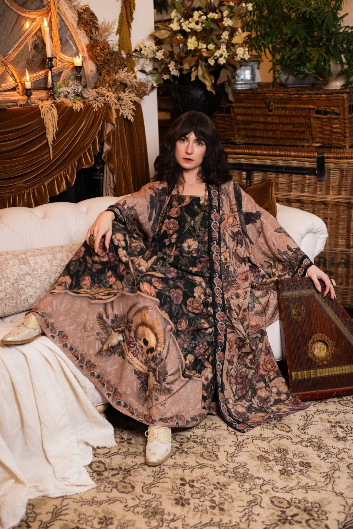 Peorder Ships In November Momento Bohéme Long Maxi Slip Dress w/ Starling & Skull - Boho Wanderlust Boutique Market of Stars (USA)