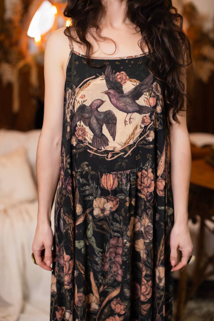 Peorder Ships In November Momento Bohéme Long Maxi Slip Dress w/ Starling & Skull - Boho Wanderlust Boutique Market of Stars (USA)