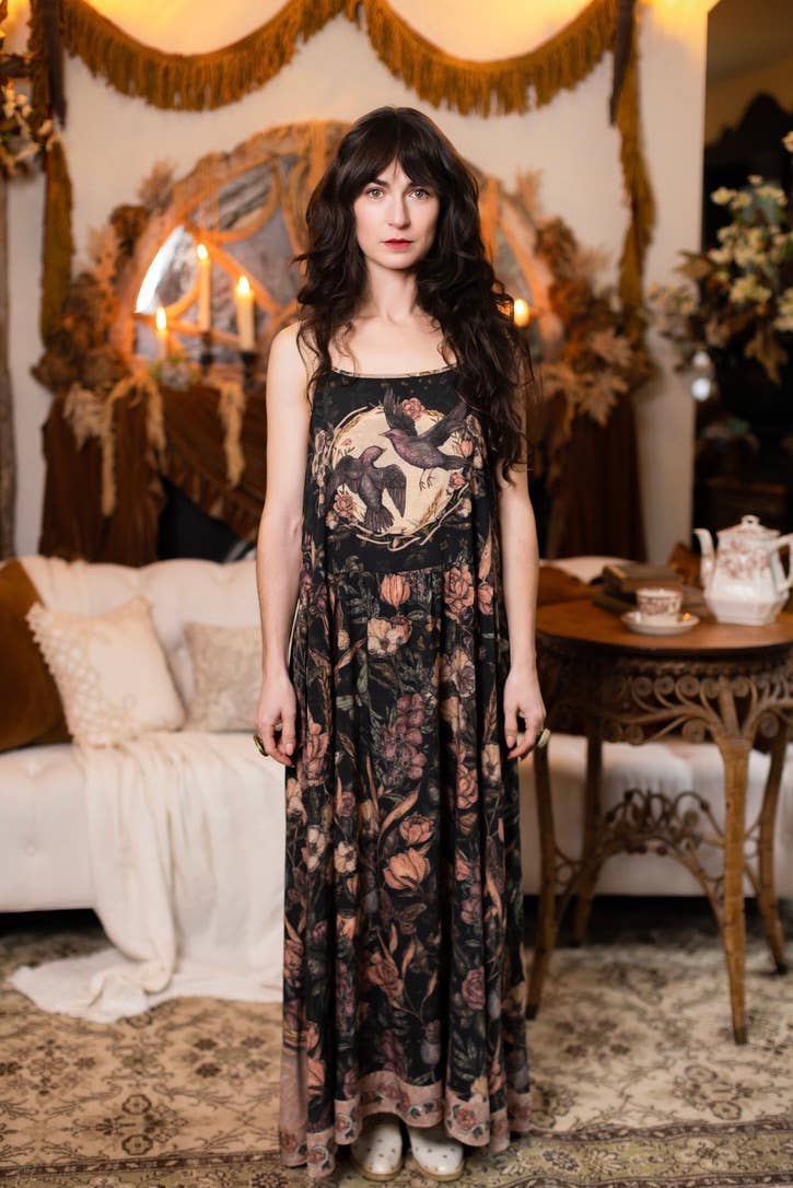 Peorder Ships In November Momento Bohéme Long Maxi Slip Dress w/ Starling & Skull - Boho Wanderlust Boutique Market of Stars (USA)