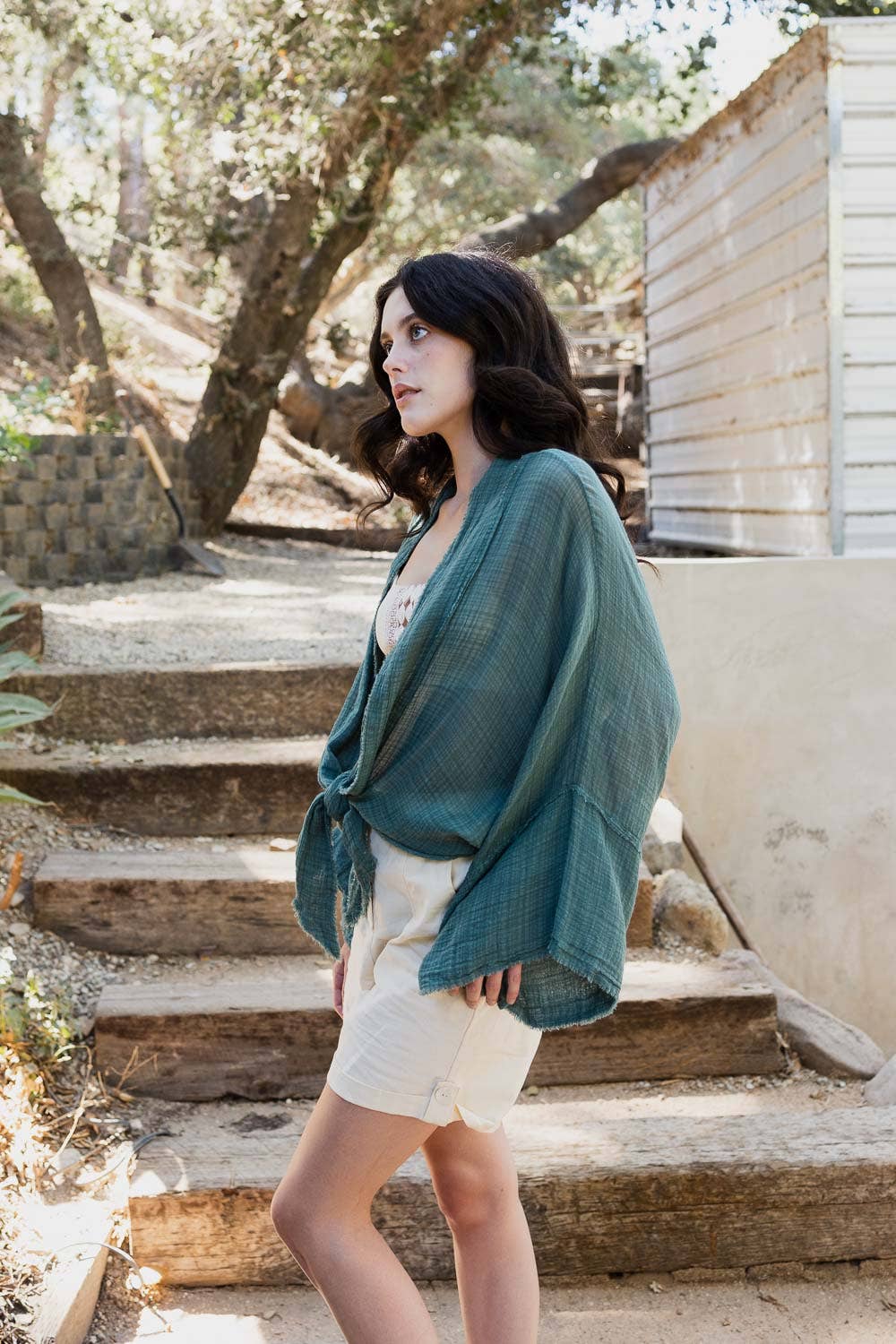 Pine Boho Chic Kimono Wrap - Flowy Sleeves & Lightweight - ivyandlavyboutique Leto Accessories