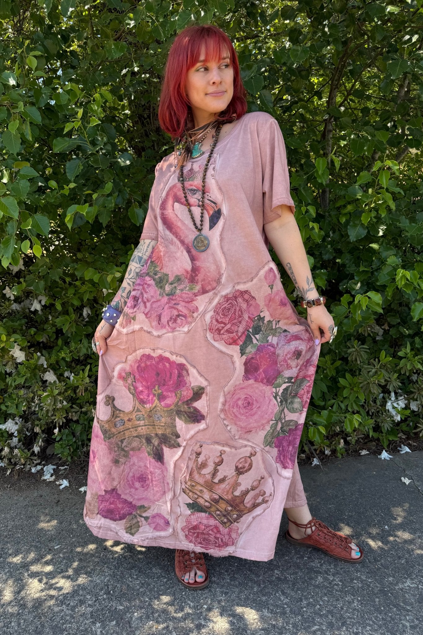 Pink Flamingo T-shirt Dress - ivyandlavyboutique A Rare Bird Shop