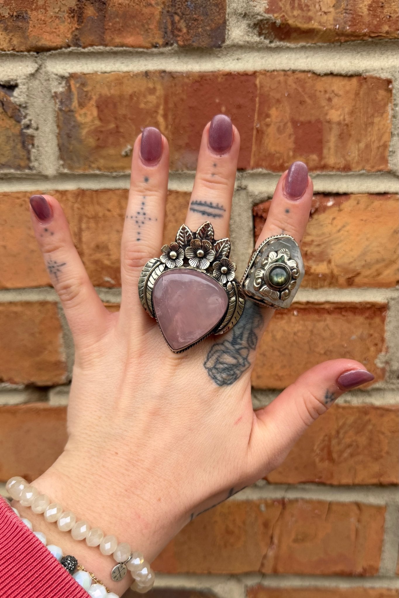 Pink Quartz Teardrop Ring - ivyandlavyboutique ivyandlavyboutique
