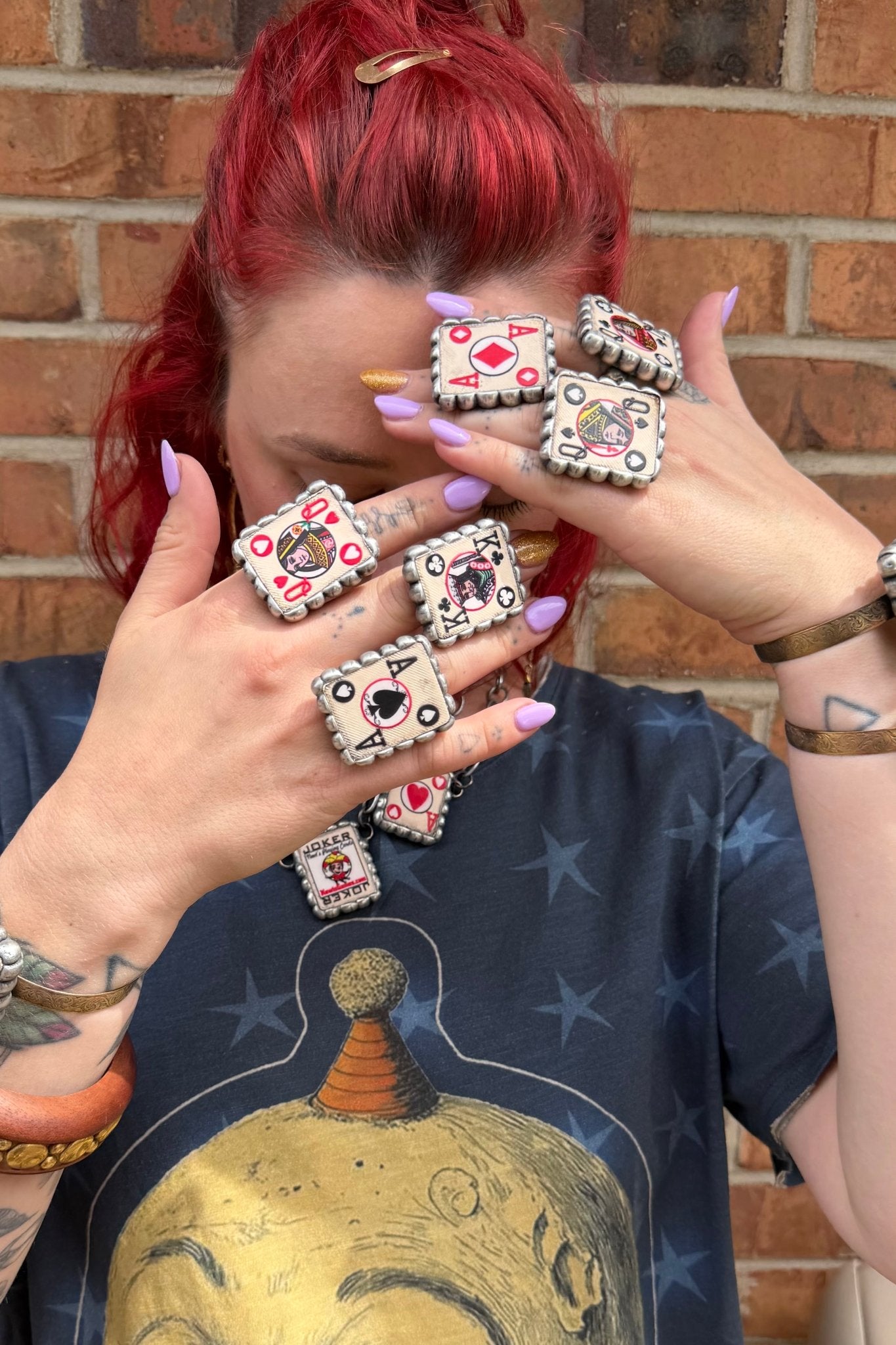 Playing Card Square Ring - ivyandlavyboutique ivyandlavyboutique