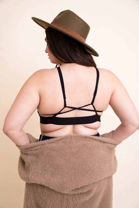 Plus Size Mesh Print High Neck Bralette - ivyandlavyboutique Leto Accessories