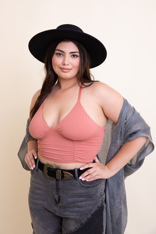 Plus Size Ruched Bralette - ivyandlavyboutique Leto Accessories