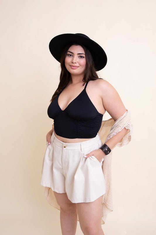 Plus Size Ruched Bralette - ivyandlavyboutique Leto Accessories