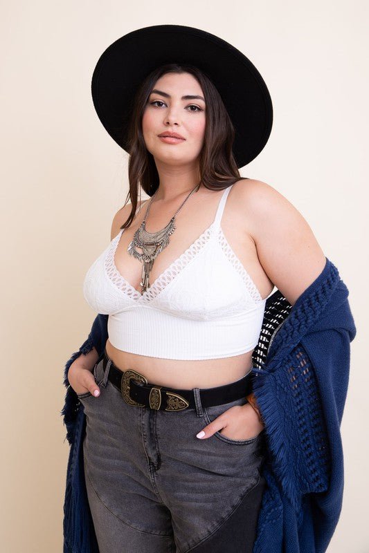 Plus Size Waistband Loop Lace Brami - ivyandlavyboutique Leto Accessories
