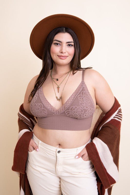 Plus Size Waistband Loop Lace Brami - ivyandlavyboutique Leto Accessories