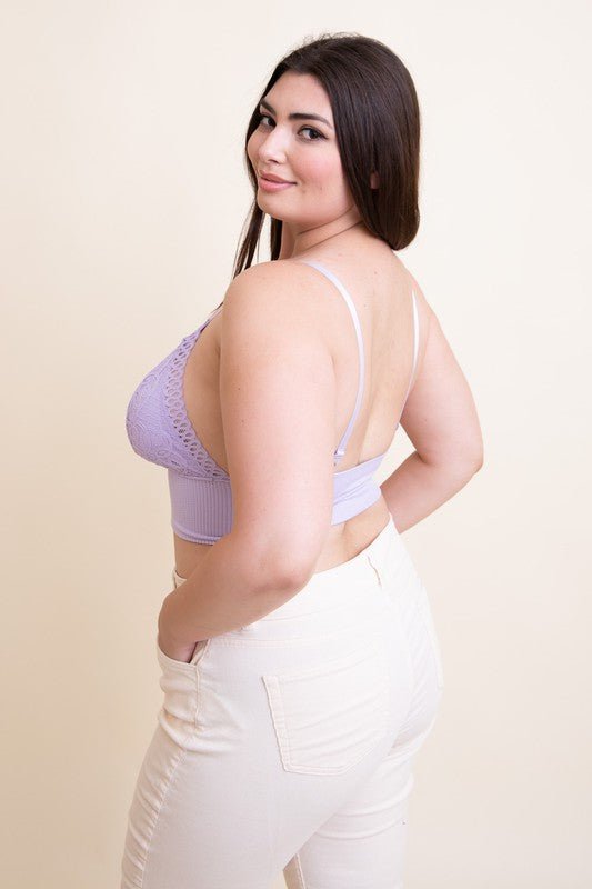Plus Size Waistband Loop Lace Brami - ivyandlavyboutique Leto Accessories