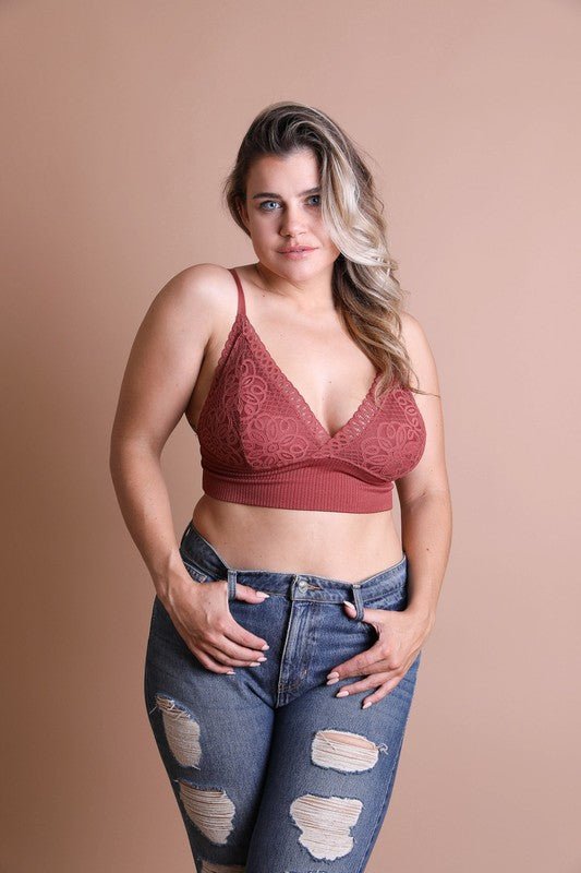Plus Size Waistband Loop Lace Brami - ivyandlavyboutique Leto Accessories