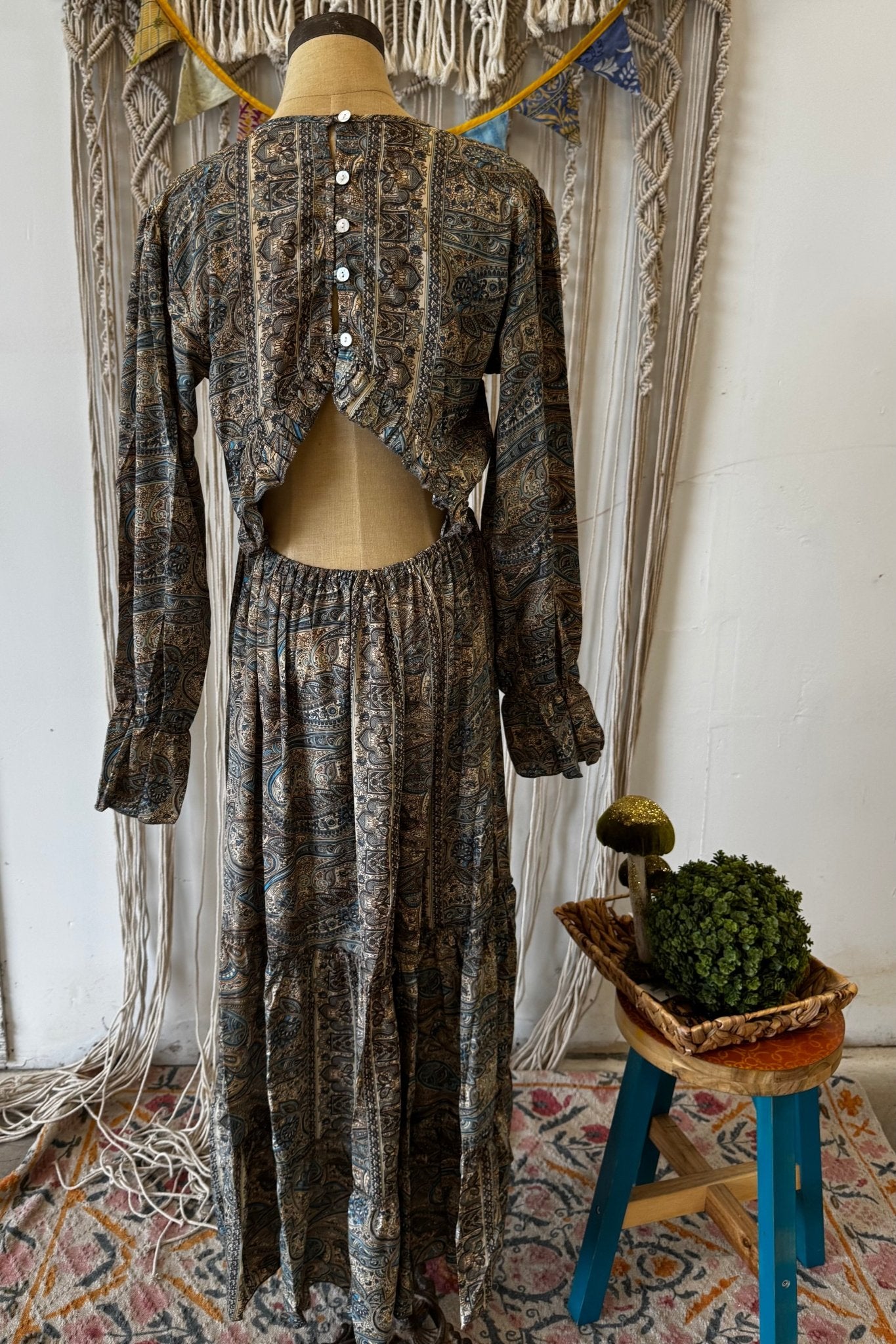 Poly Silk Button Back Dress Combo B - ivyandlavyboutique Karma Highway