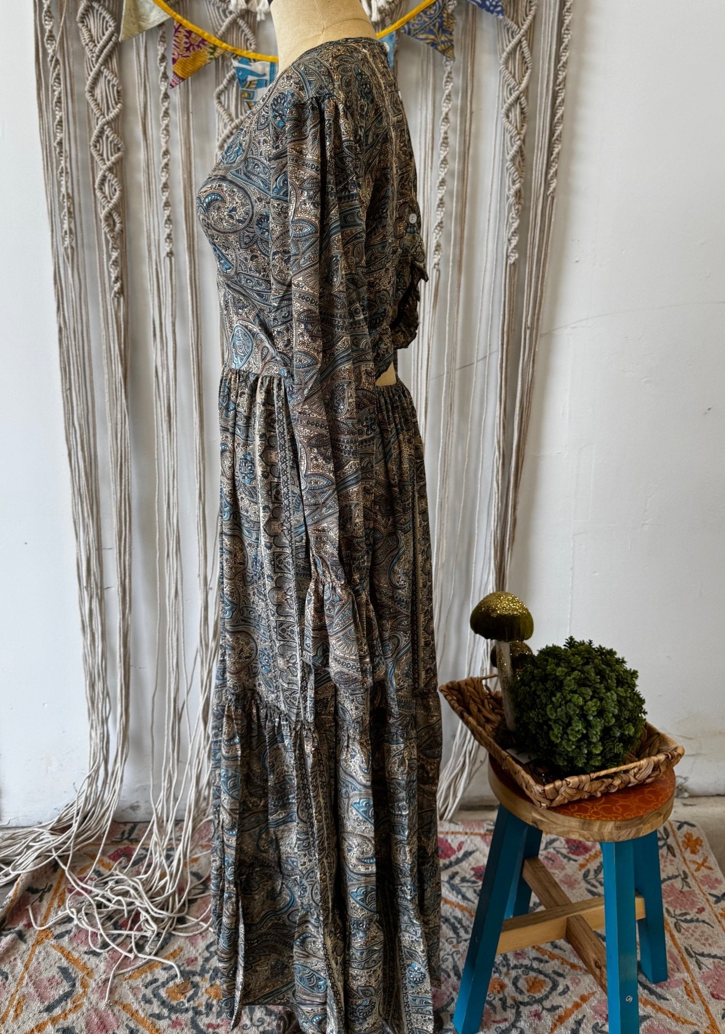 Poly Silk Button Back Dress Combo B - ivyandlavyboutique Karma Highway