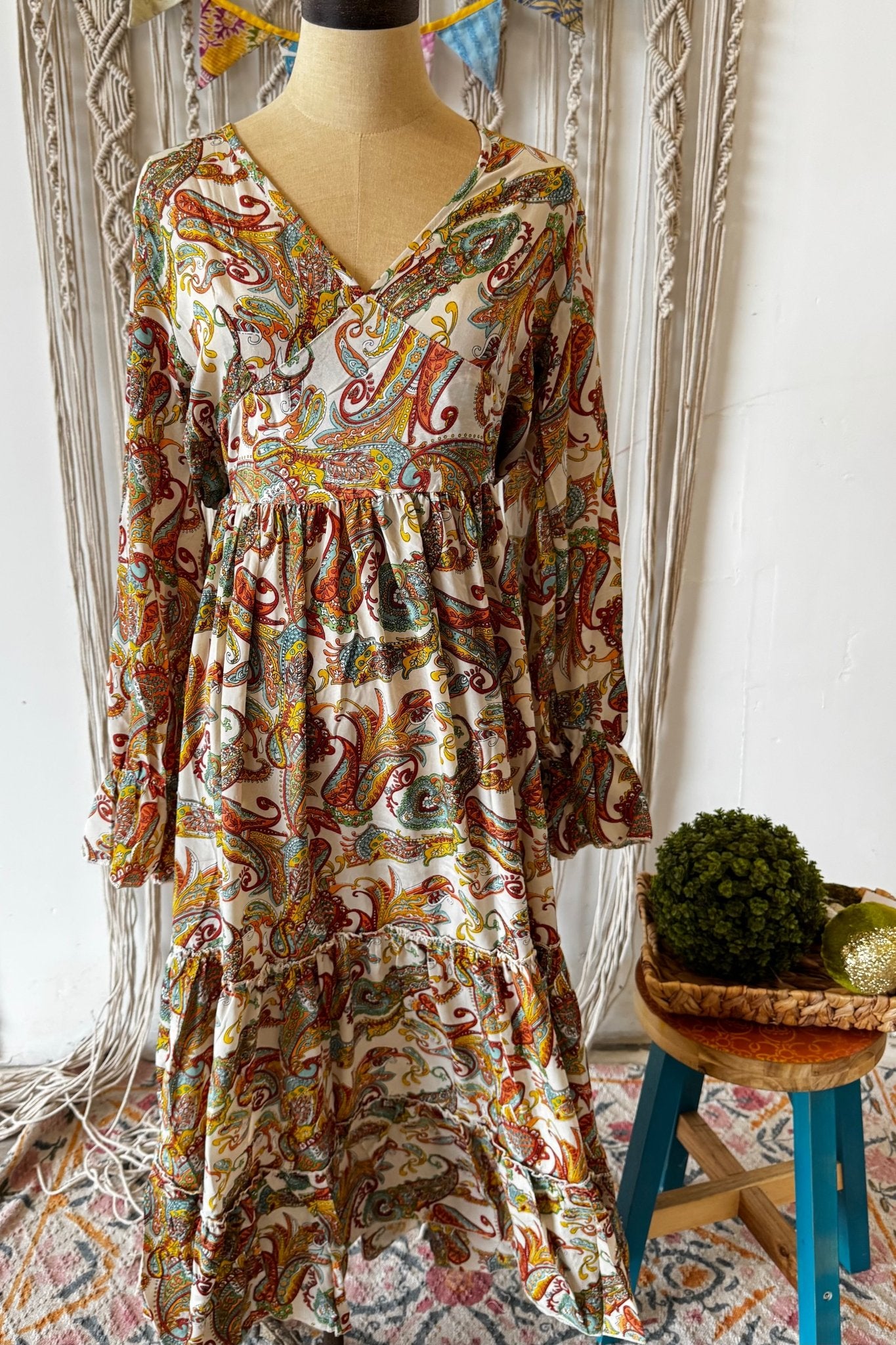 Poly Silk Button Back Dress Combo R - ivyandlavyboutique Karma Highway