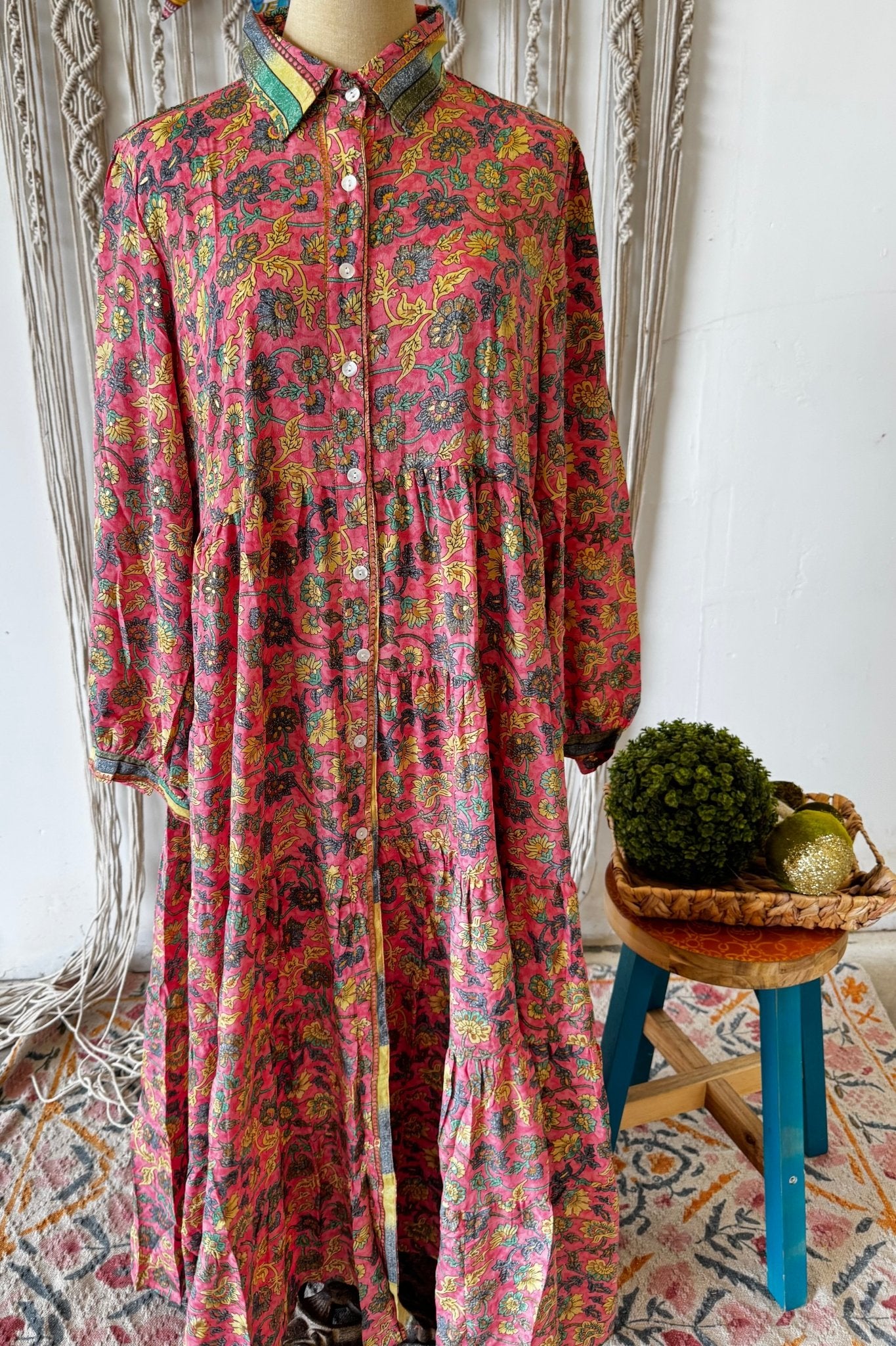 Poly Silk Long Sleeve Dress Combo F - ivyandlavyboutique Karma Highway