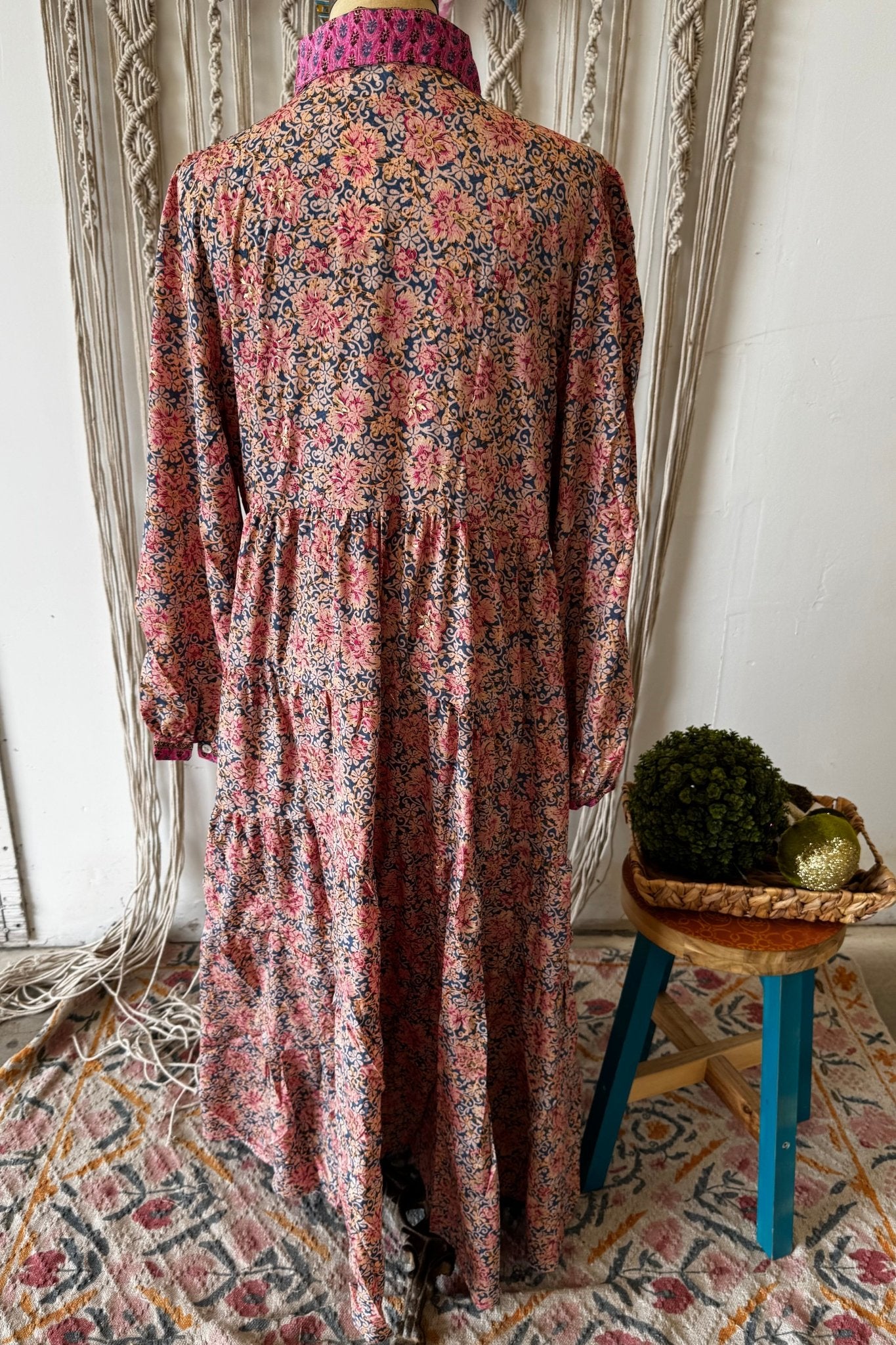 Poly Silk Long Sleeve Dress Combo J - ivyandlavyboutique Karma Highway