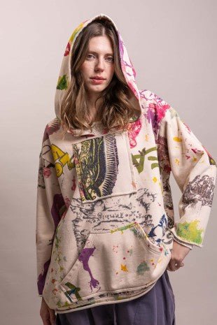 Pre-Order December Multi Print Oversized Hoodie Sweater - ivyandlavyboutique Blue Velvet