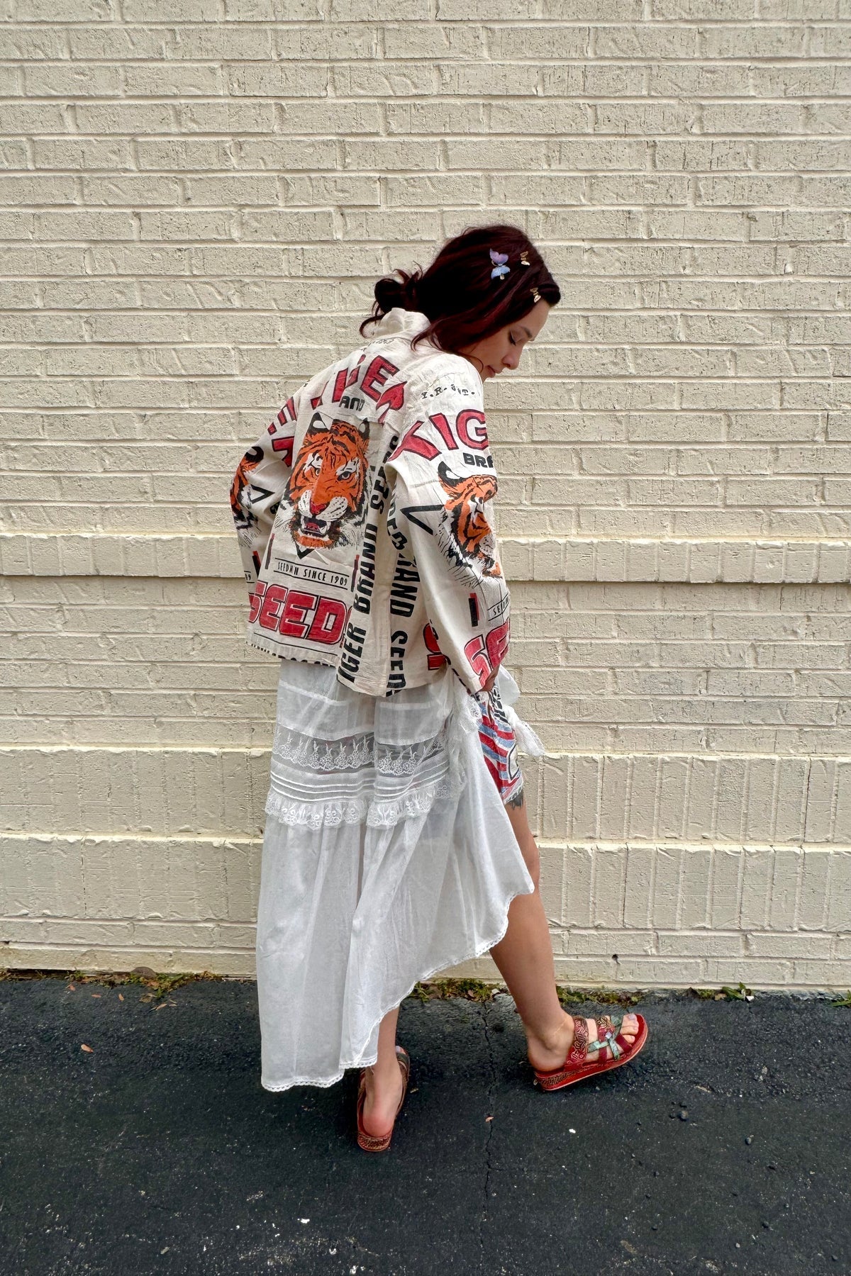 PRE ORDER Eye of The Tiger Printed Cropped Cardigan Summer Jacket - ivyandlavyboutique Kathmandu Imports