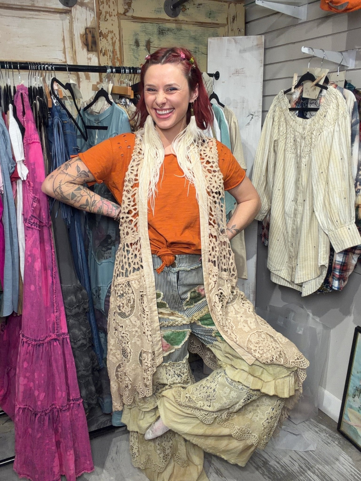 (Pre Order Shipping end of March) Rare Bird Stripe Crochet Ruffle Pant - ivyandlavyboutique A Rare Bird Shop