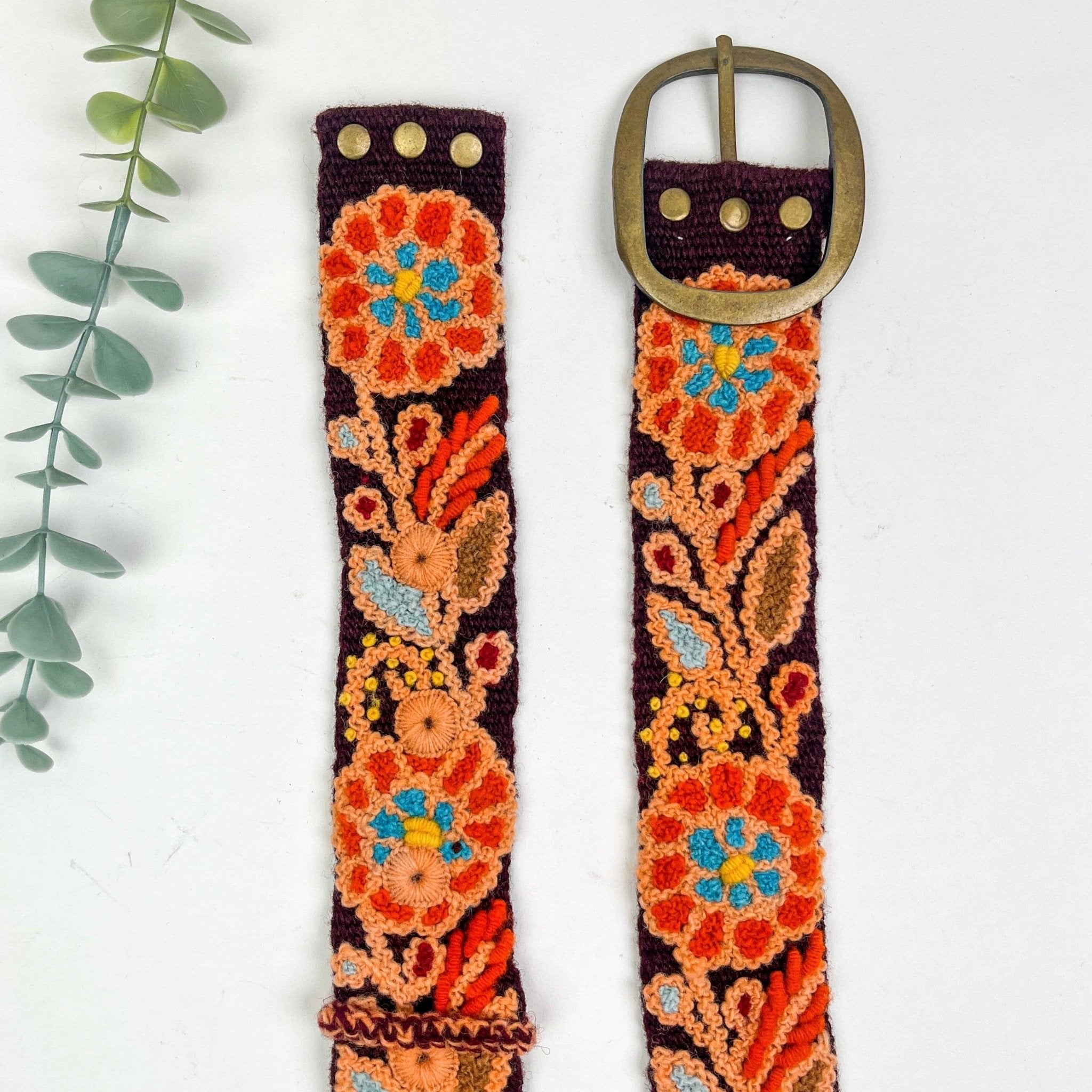 Preorder - Dahlia Wide Embroidered Belt - ivyandlavyboutique Artesana Love