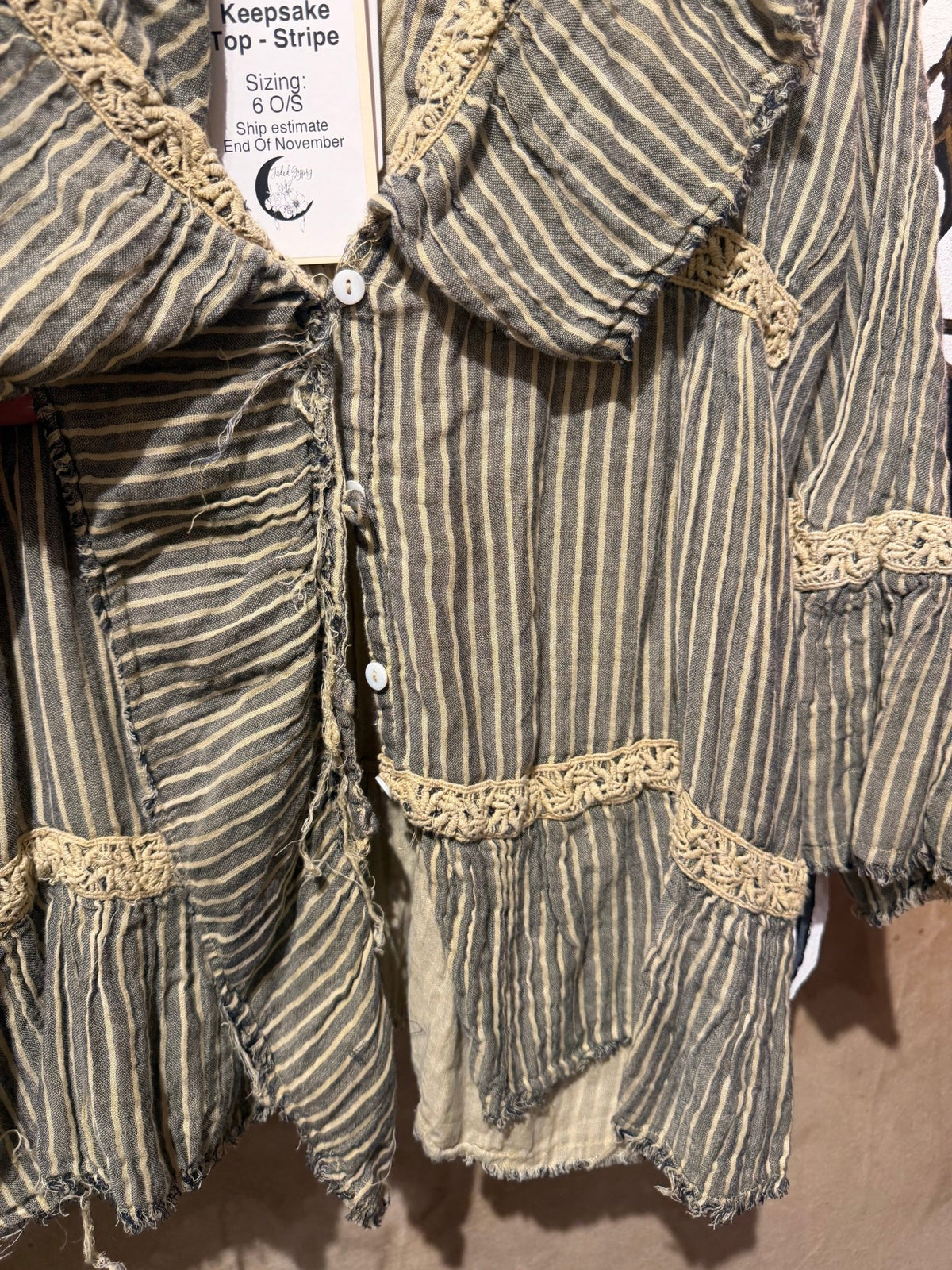 Preorder November - Tattered Keepsake Top in Stripe - Boho Wanderlust Boutique ivyandlavyboutique