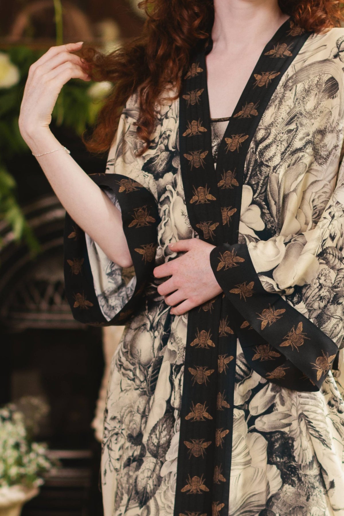Preorder Ships In November Honey & The Moon Opera Duster Kimono Robe w/ Florals & Bees - Boho Wanderlust Boutique Market of Stars (USA)