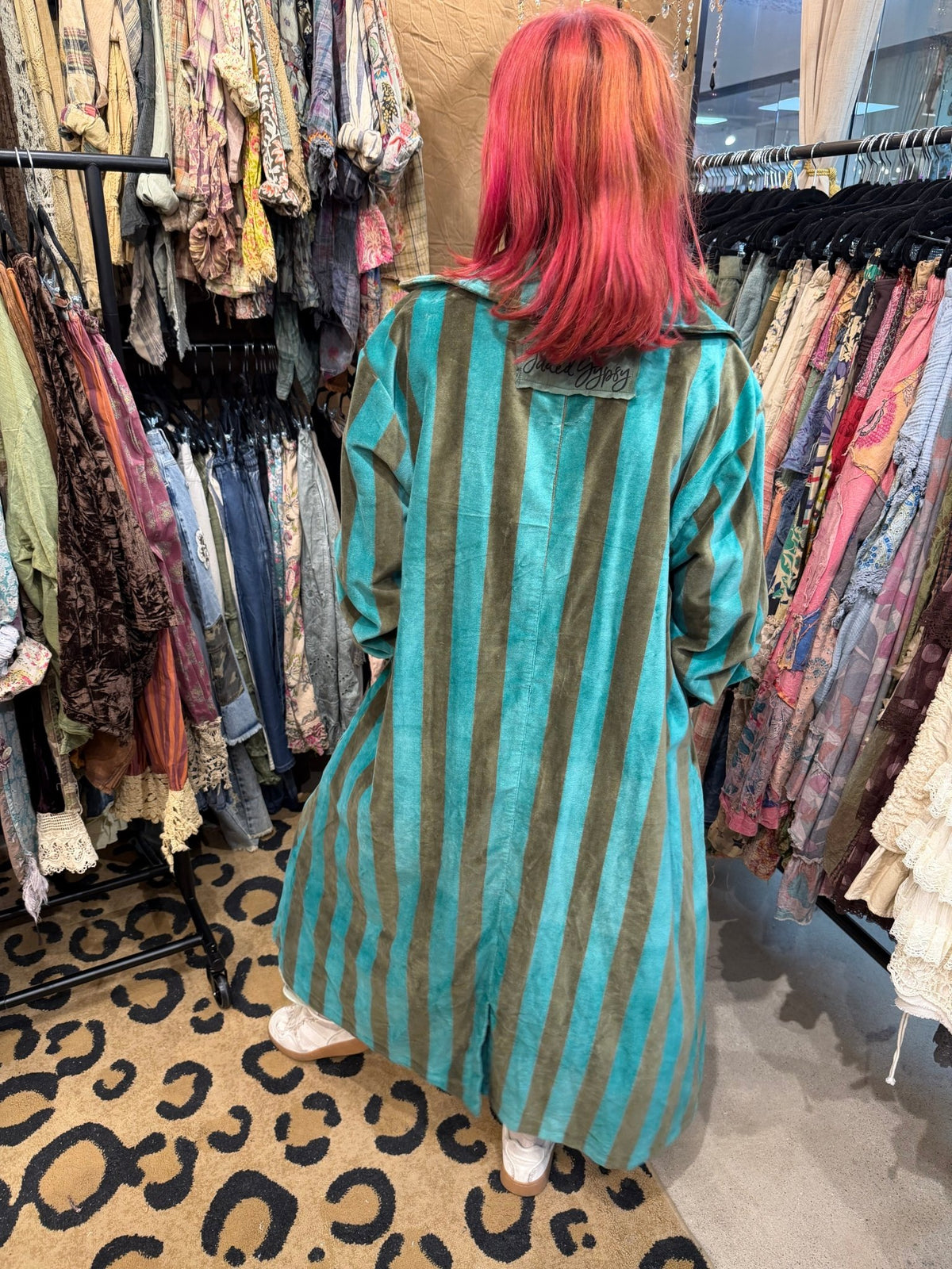 Preorder Ships In November In Your Lane Coat- Olive Stripe - Boho Wanderlust Boutique Jaded Gypsy