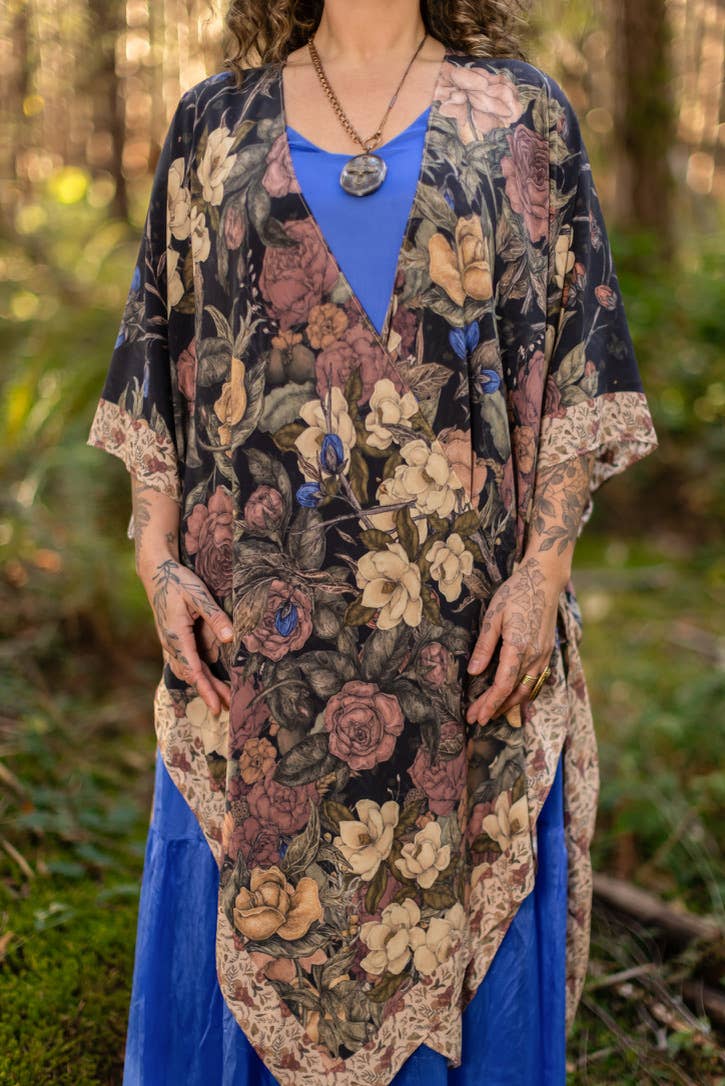 Preorder Ships In November Lionheart Bohemian Goddess Starduster Kimono with botanicals - Boho Wanderlust Boutique Market of Stars (USA)
