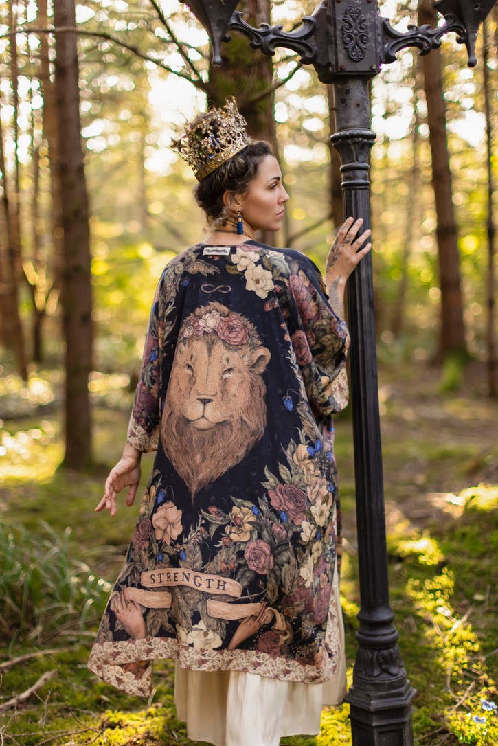 Preorder Ships In November Lionheart Bohemian Goddess Starduster Kimono with botanicals - Boho Wanderlust Boutique Market of Stars (USA)