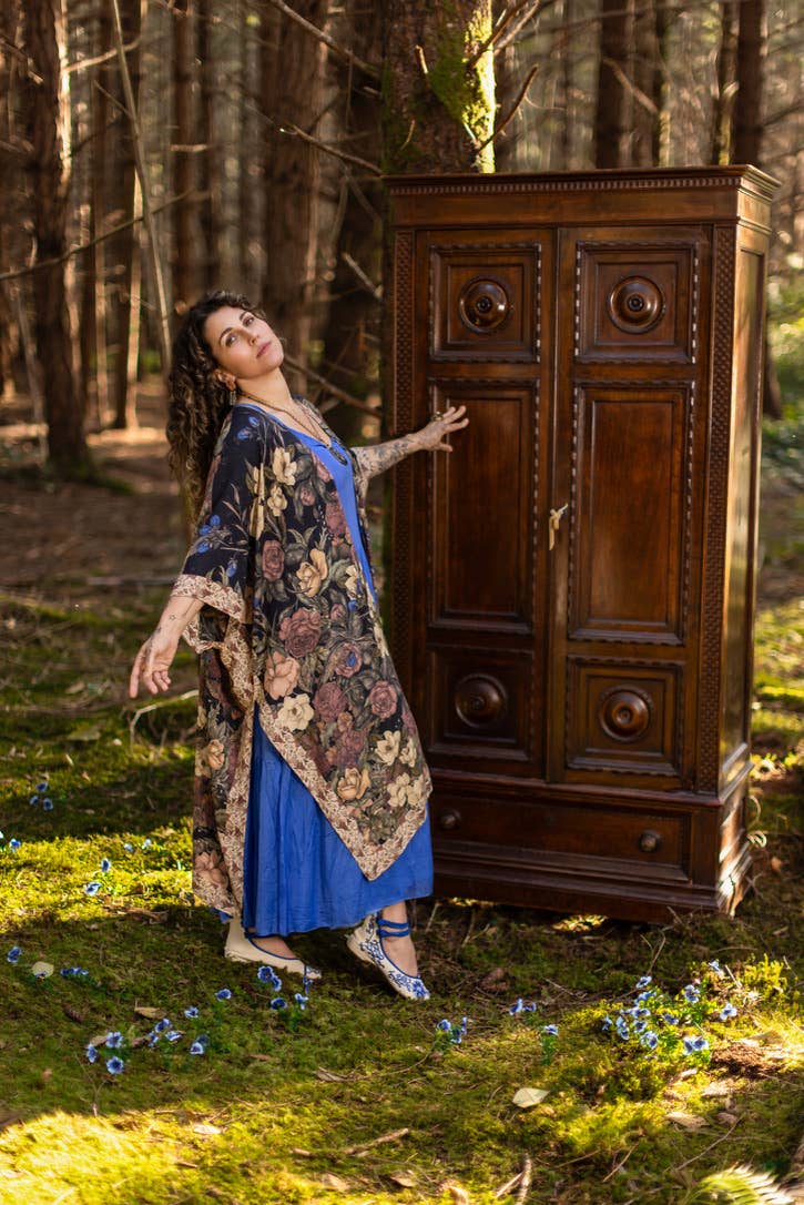 Preorder Ships In November Lionheart Bohemian Goddess Starduster Kimono with botanicals - Boho Wanderlust Boutique Market of Stars (USA)