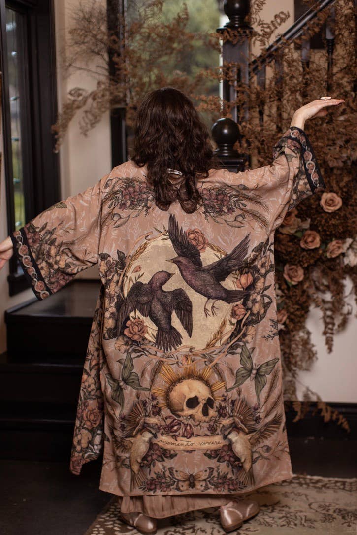 Preorder Ships in November Momento Opera Duster Kimono Robe w/ Starling & Skull - Boho Wanderlust Boutique Market of Stars (USA)