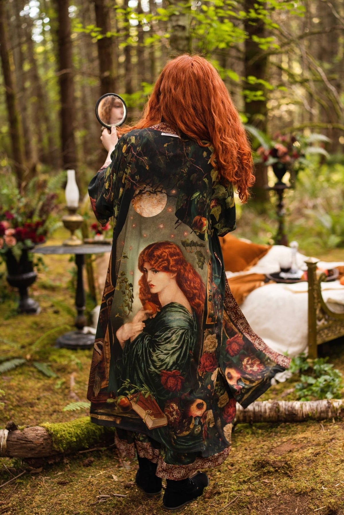 Preorder Ships In November Solstice Opera Duster Kimono Robe ft. Persephone, Moon & Owl - Boho Wanderlust Boutique Market of Stars (USA)