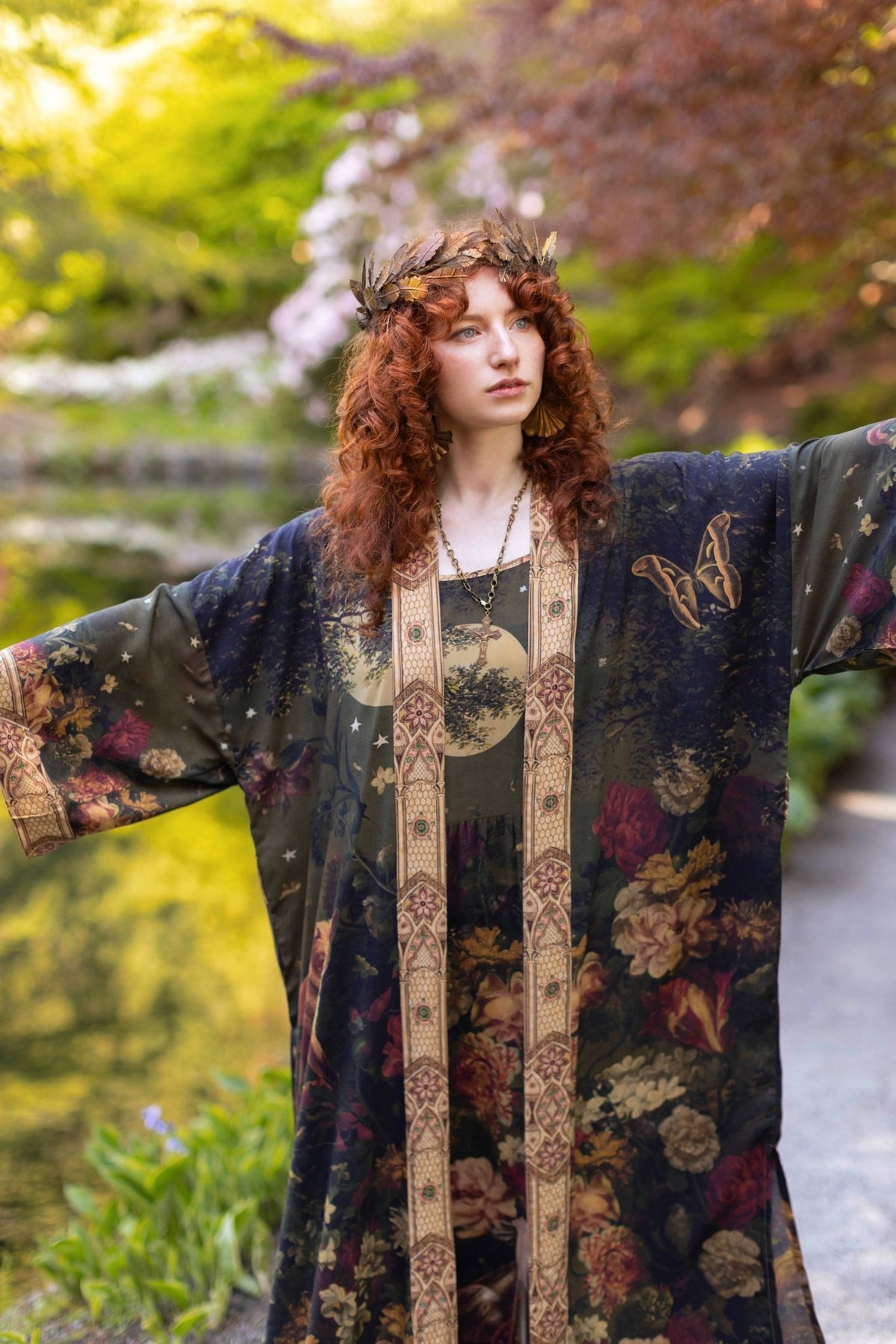 Preorder Ships in November The Messenger Opera Duster Robe w/ Joan of Arc & Florals - Boho Wanderlust Boutique Market of Stars (USA)