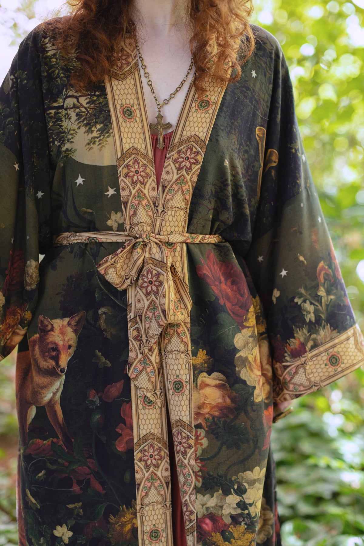 Preorder Ships in November The Messenger Opera Duster Robe w/ Joan of Arc & Florals - Boho Wanderlust Boutique Market of Stars (USA)