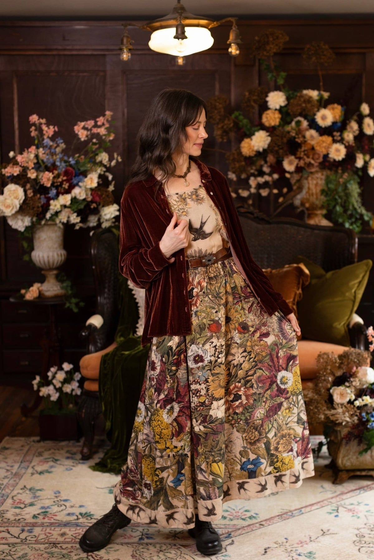 Preorder Ships November Golden Hour Bohéme Long Maxi Slip Dress w/ Floral Print - Boho Wanderlust Boutique Market of Stars (USA)
