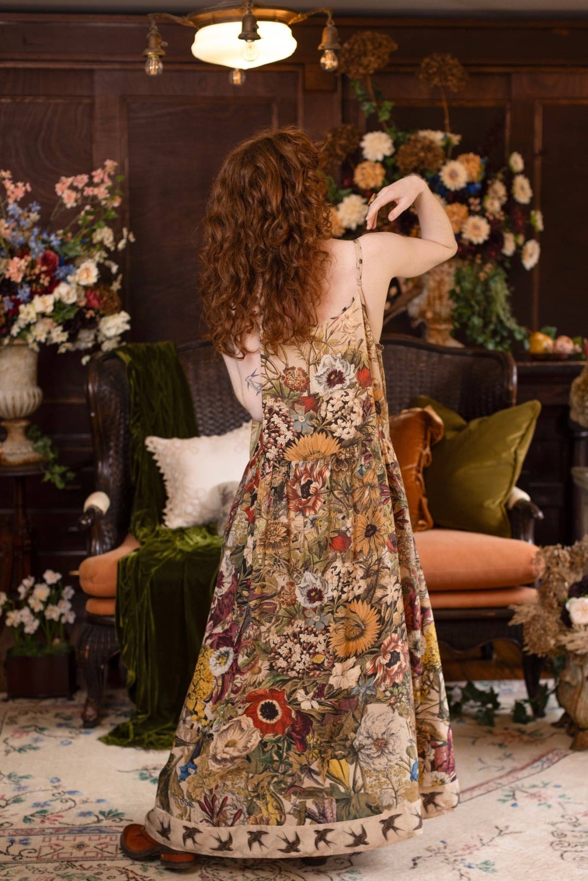 Preorder Ships November Golden Hour Bohéme Long Maxi Slip Dress w/ Floral Print - Boho Wanderlust Boutique Market of Stars (USA)